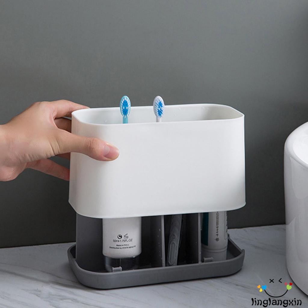 Llx-tempat Sikat Gigi Dan Pasta Gigi Drainase Untuk Meja Kamar Mandi Dengan Sekat Adjustable