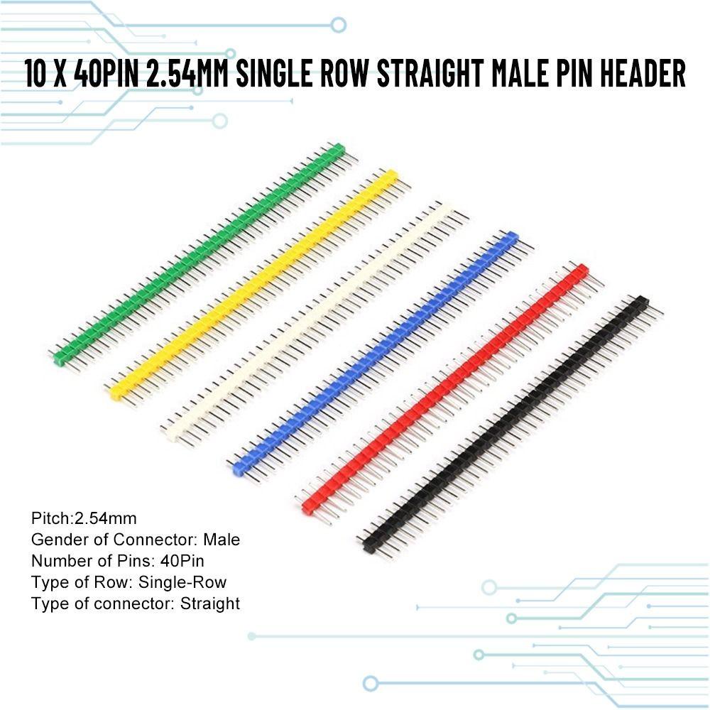 Populer 10PCS Single Row Straight Header Baru Male Breakable 2.54mm