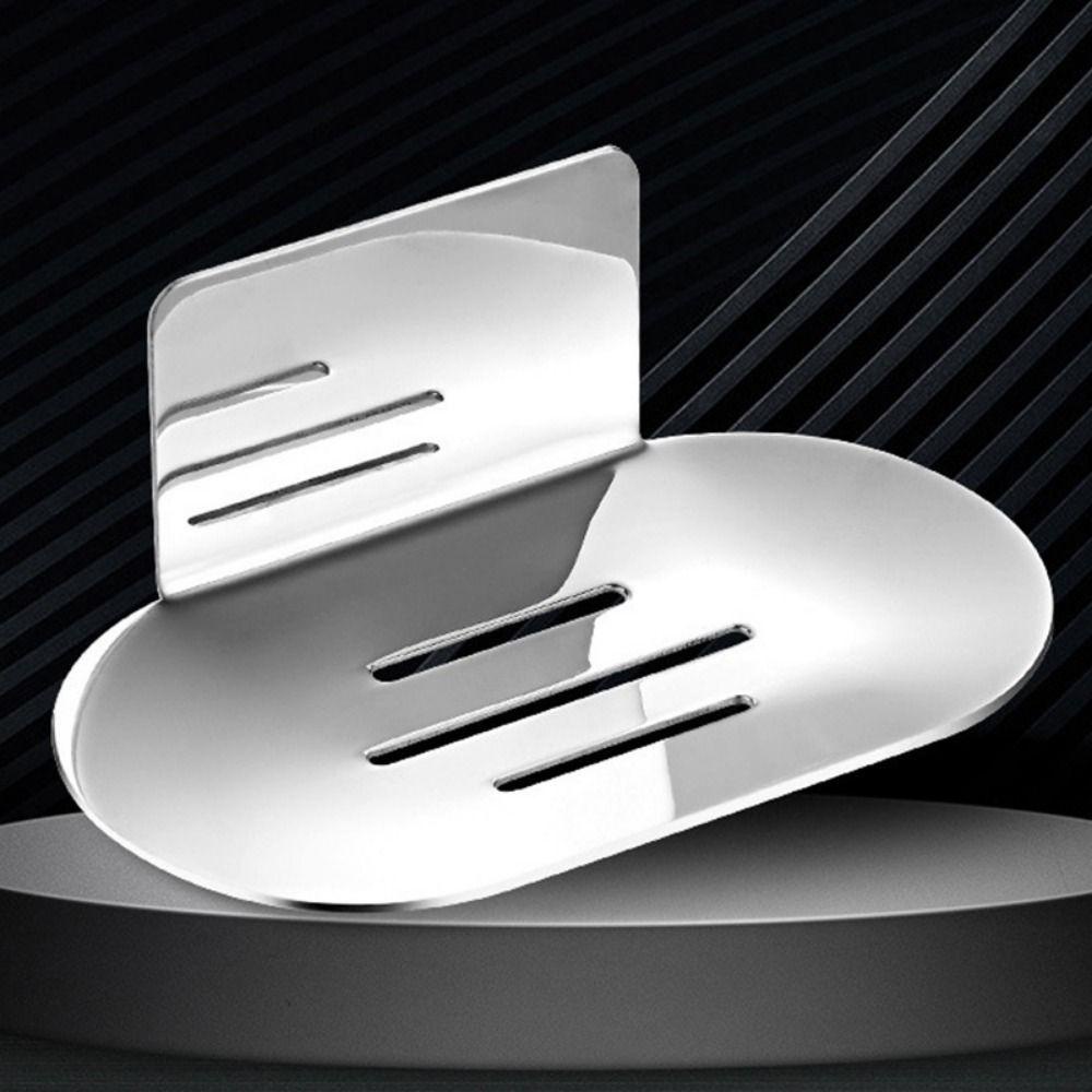 Populer Kotak Sabun Perekat Diri304 Stainless Steel Tempat Sabun Rak Penyimpanan Sabun