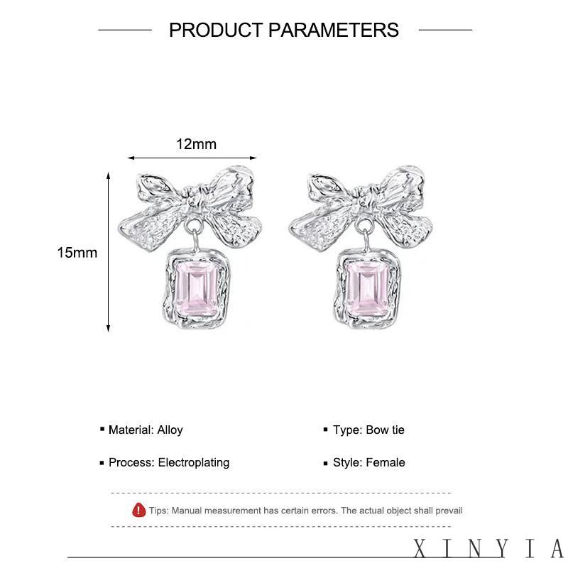 [xinyia.id11] Ikatan Simpul Zirkon Anting Anting Temperamen Murah Hati Wanita Cahaya Mewah Rasa Canggih