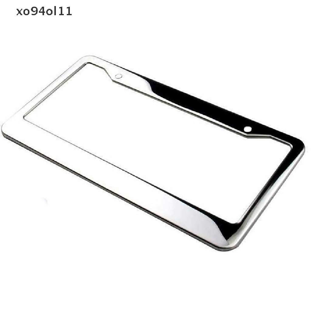 Xo 1PCS Cover Tag Frame Plat Nomor Bahan Metal Stainless Steel Chrome Dengan Tutup Sekrup OL