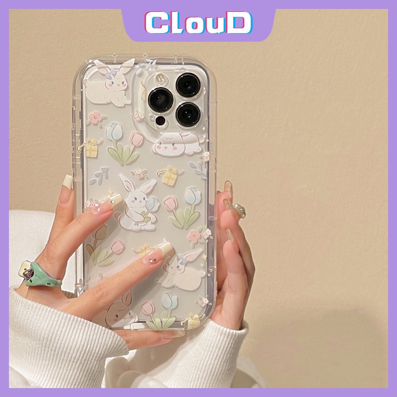 Bunga Segar Lembut Tpu Case Redmi 10A A1 9T 10 9A 9C NFC Redmi Note9 Note10s Note 11 10s 11s 10 9 Note10 Note11 Lucu Kartun Kelinci Shockproof Airbag Bening Penutup Belakang Bunga