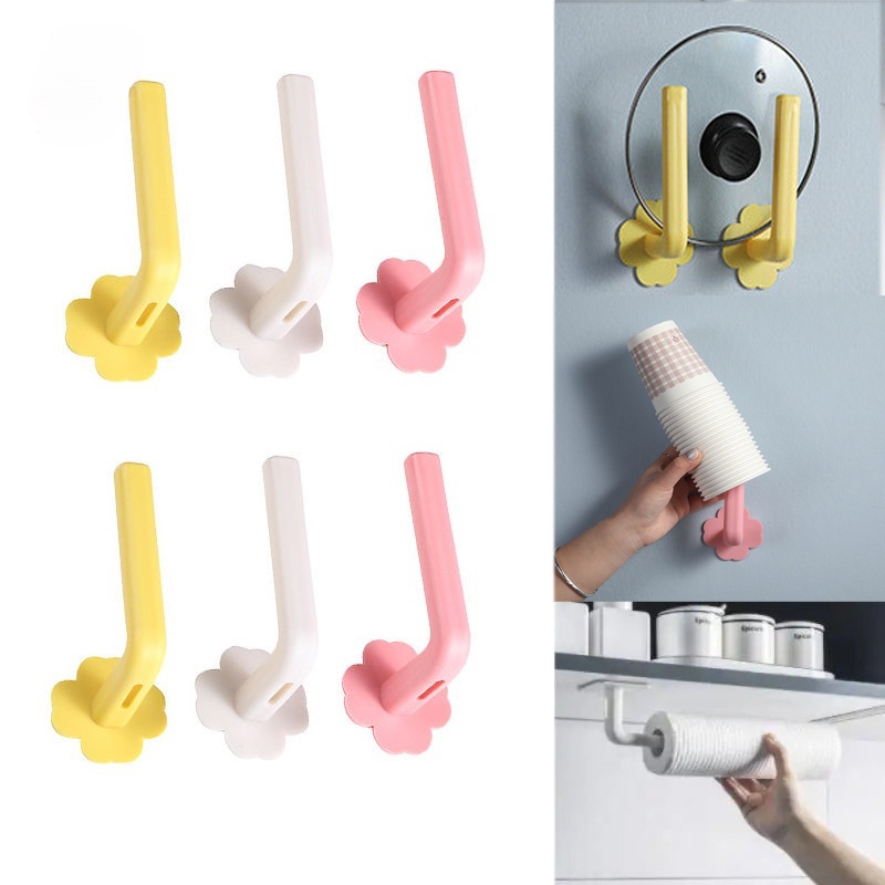 [Unggulan] L Shaped Hooks Hiasan Dinding Handuk Gantungan Tisu Dapur Kertas Roll Rak Kamar Mandi Organizer Seamless Self-Adhesive Wall Hooks Tutup Panci Talenan Cangkir Tempat Penyimpanan