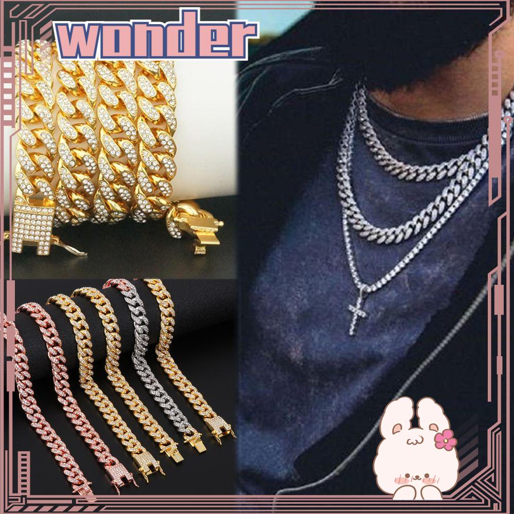 Wonder Kalung Wanita Pria Mewah Shiny Fashion Necklace Hip Hop