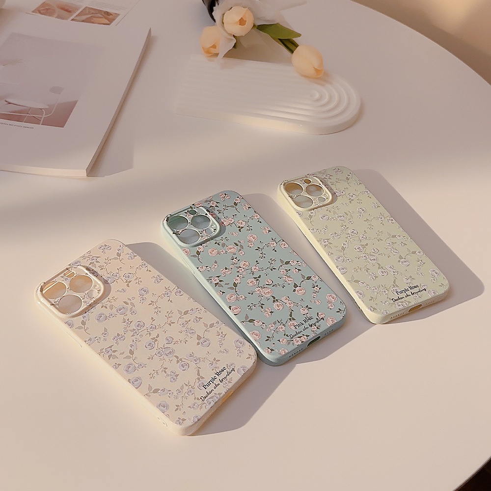 Casing Ponsel Motif Bunga Vintage Gaya Korea Untuk Iphone14 Promax /11,13 /12 Promax