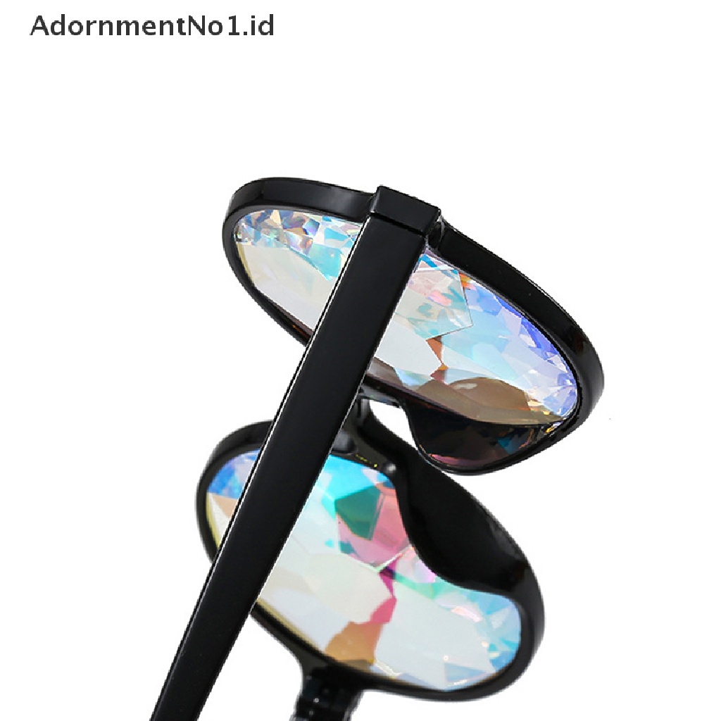 [AdornmentNo1] Kaleidoskop Kacamata Hujan Prisma Difraksi Lensa Kristal Kacamata Festivals Eyewear Pesta Klub Malam Aksesoris Cosplay Mosaik Kaca Prismatic Glasses Amusement