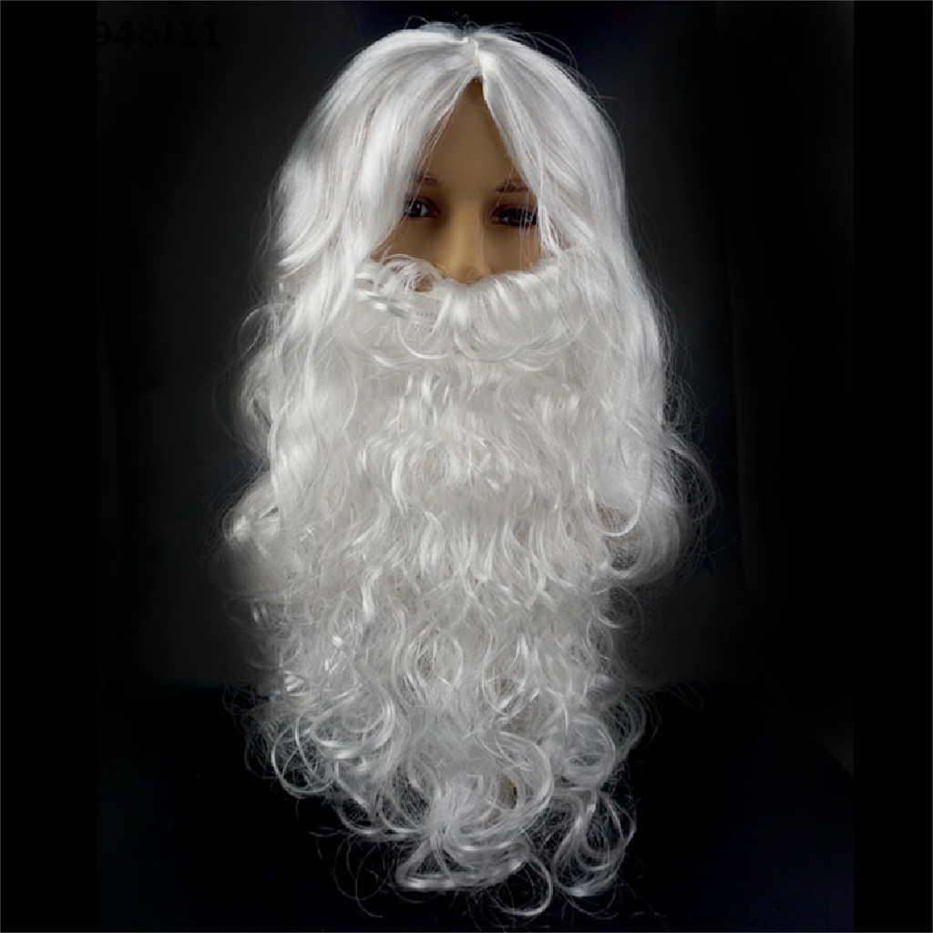 Xo 1Set Wig Cosplay Natal Jenggot Santa Claus Jenggot Wig Set Jenggot Putih OL