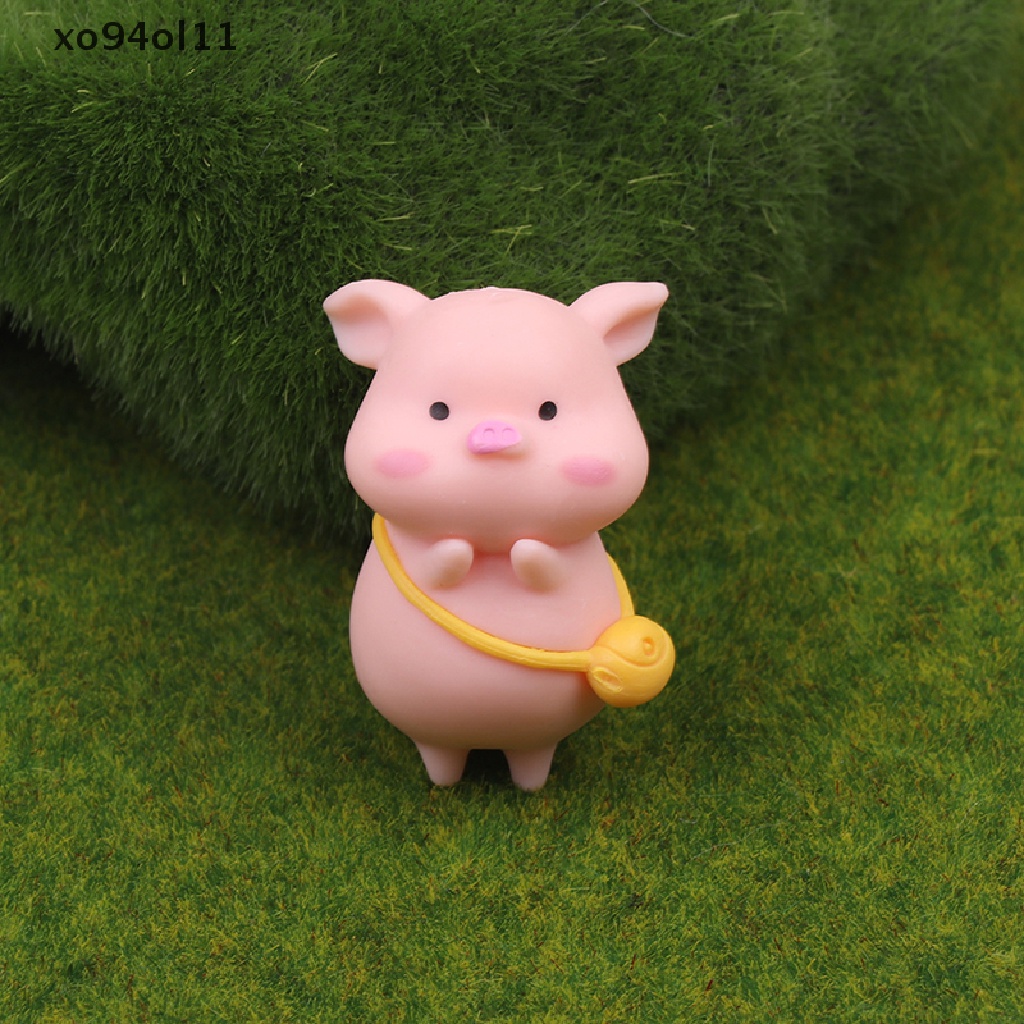 Xo Patung Babi Mini Lucu Model Hewan Lanskap Mikro Dekorasi Rumah Miniatur Peri Hiasan Taman Aksesoris OL