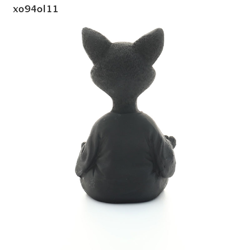 Patung Kucing Buddha XO Aneh Meditasi Yoga Koleksi Happy Cat Decor Home OL