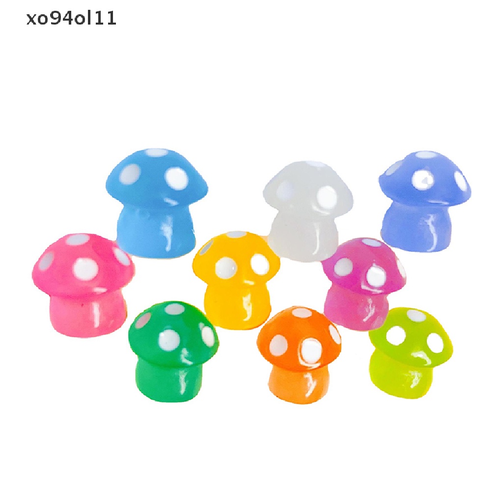 Xo 2Pcs Luminous Lollipop Jamur Ornamen Resin Dekorasi Telepon Hiasan Kepala Aksesoris OL