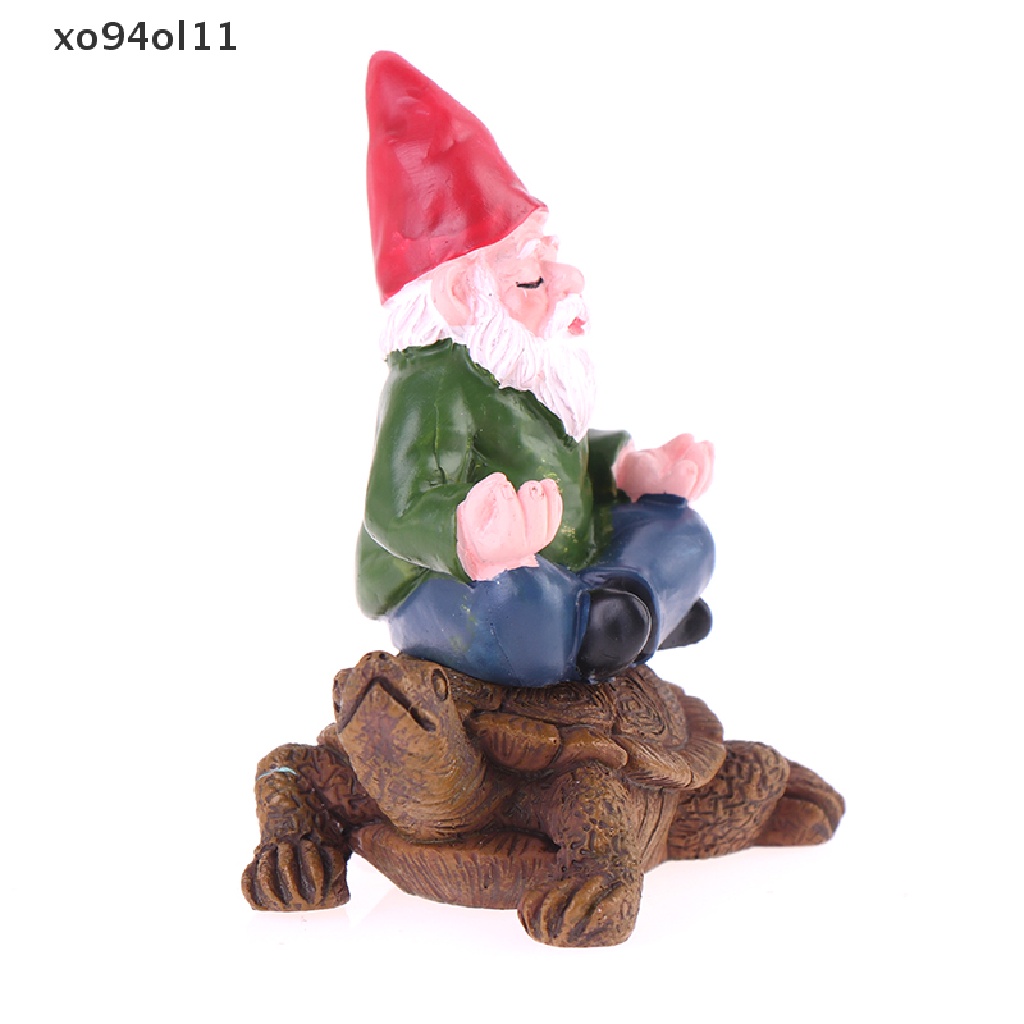 Xo Patung Gnome Taman Lucu Gnome Sitg On tortoise Statue Dwarf Ornament OL