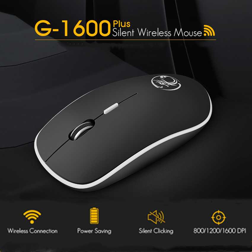 iMice Super Slim Silent Optical Wireless Mouse 2.4GHz 1600DPI - G-1600 ( Mughnii )