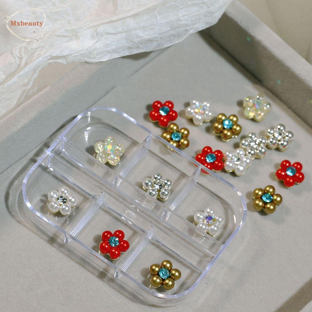 Mxbeauty Bunga Dekorasi Nail Art Warna-Warni Fashion Warna Campur DIY Hiasan Kuku 3D Nail Jewelry