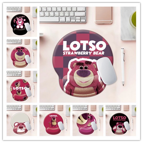 Seri Warna Gelap Strawberry Bear Mouse Pad Silicon Wiring Mouse Pad Silicon Turbus Type INS Anti -Schiping Mouse Pad