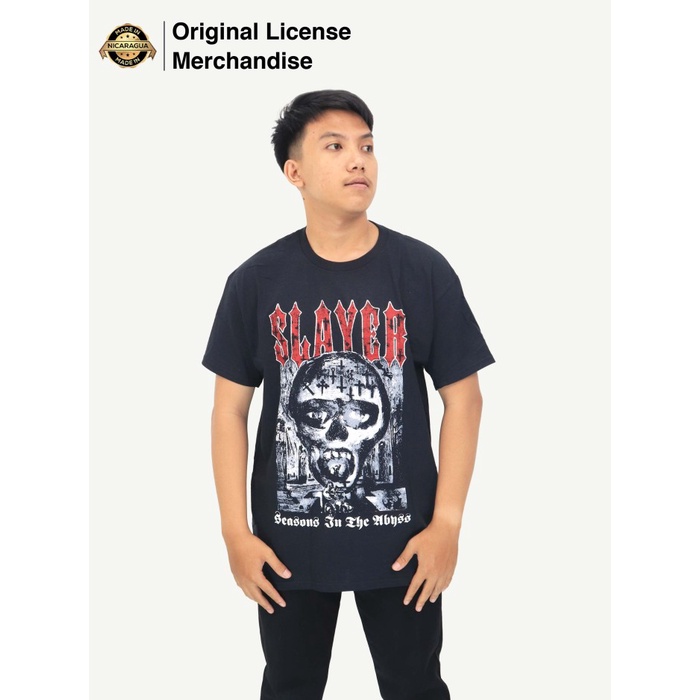 Kaos Baju Band Musik Metal Pria Wanita Katun Dewasa Premium Import Motif Sablon SLAYER Original Acid
