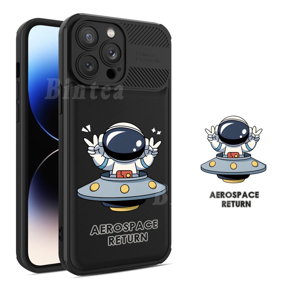 Redmi 12C Note 11S 11 Pro Redmi 10 10C 9A 9C 10A Note10 Pro Note 10S 8 Pro Note 9S 9 Pro X3 Pro NFC Pesawat Luar Angkasa Astronot Perlindungan Penuh Anti Slip Shockproof Case Binteacase