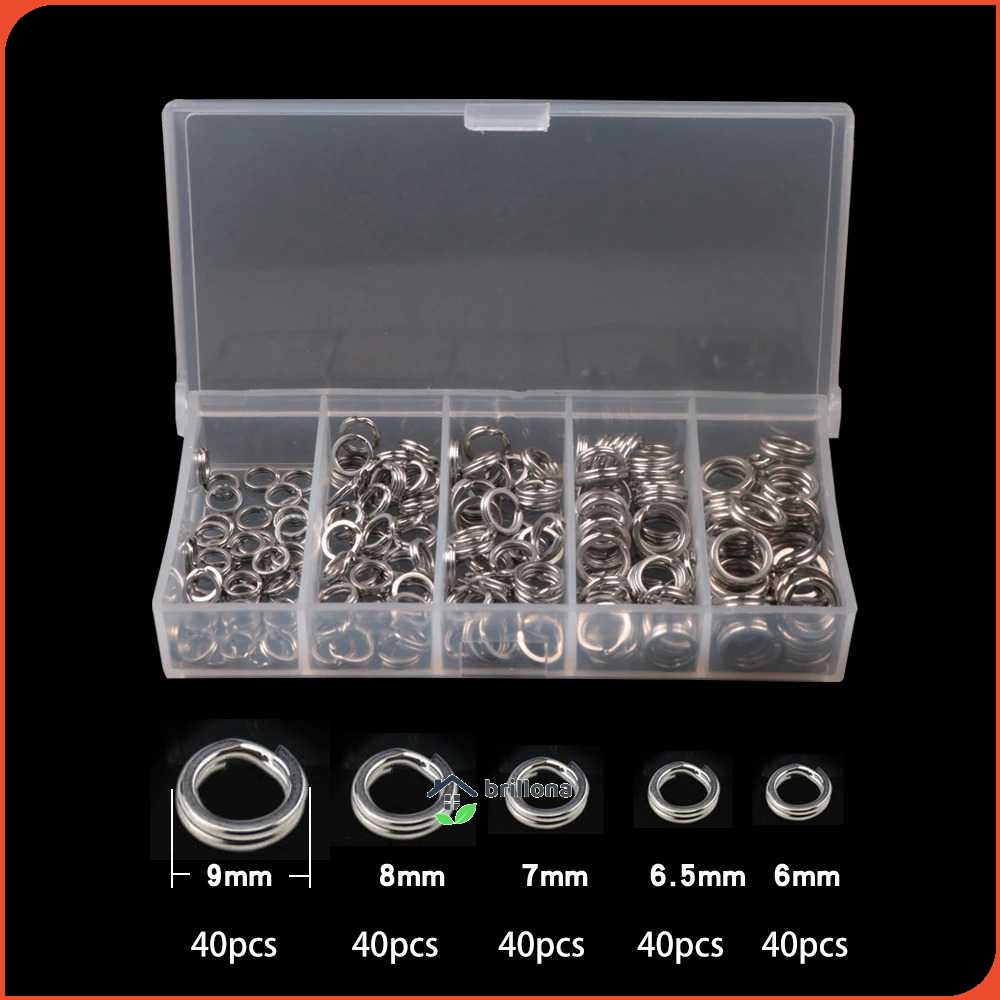 LUSHAZER Cincin Konektor Umpan Pancing Split Ring 200PCS - LSH01