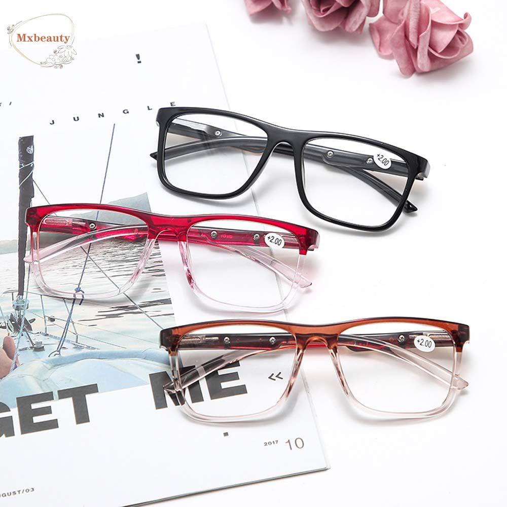 MXBEAUTY Reading Glasses Fashion For Men Red +1.0~+4.0 Optical Square Presbyopic Glasses