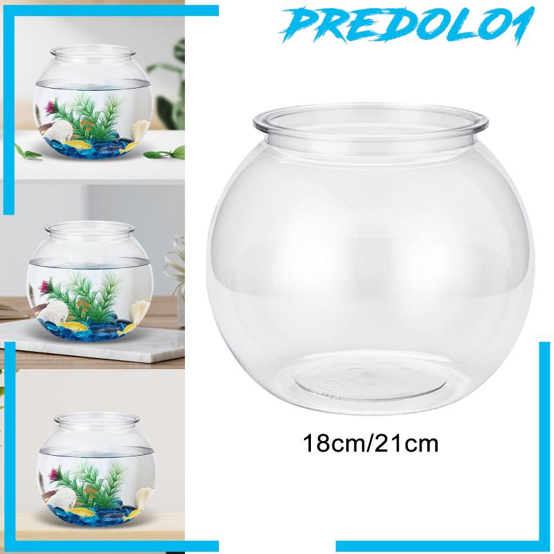 [Predolo1] Vas Bulat Transparan Hias DIY Tangki Ikan Untuk Meja Landschaft Desktop