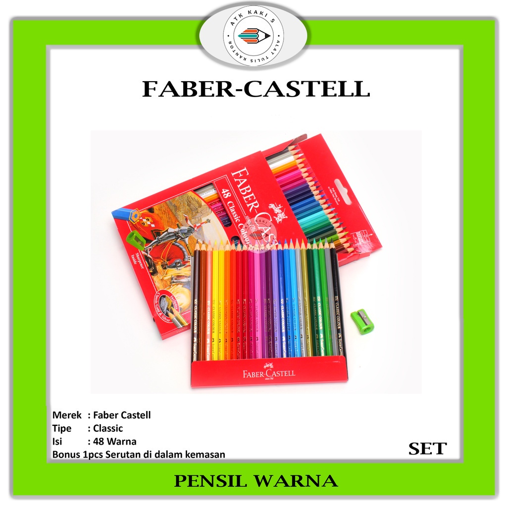 

FABER - CASTELL - Pensil Warna isi 48 Classic - Pack