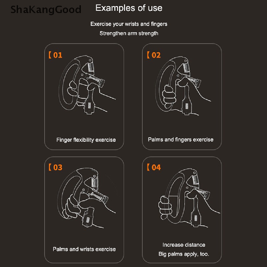 Skid 100kg Adjustable Heavy Grip Fitness Elektronik Counter Hand Grip Pergelangan Tangan Meningkatkan Kekuatan Spring Finger Adjustable SKK