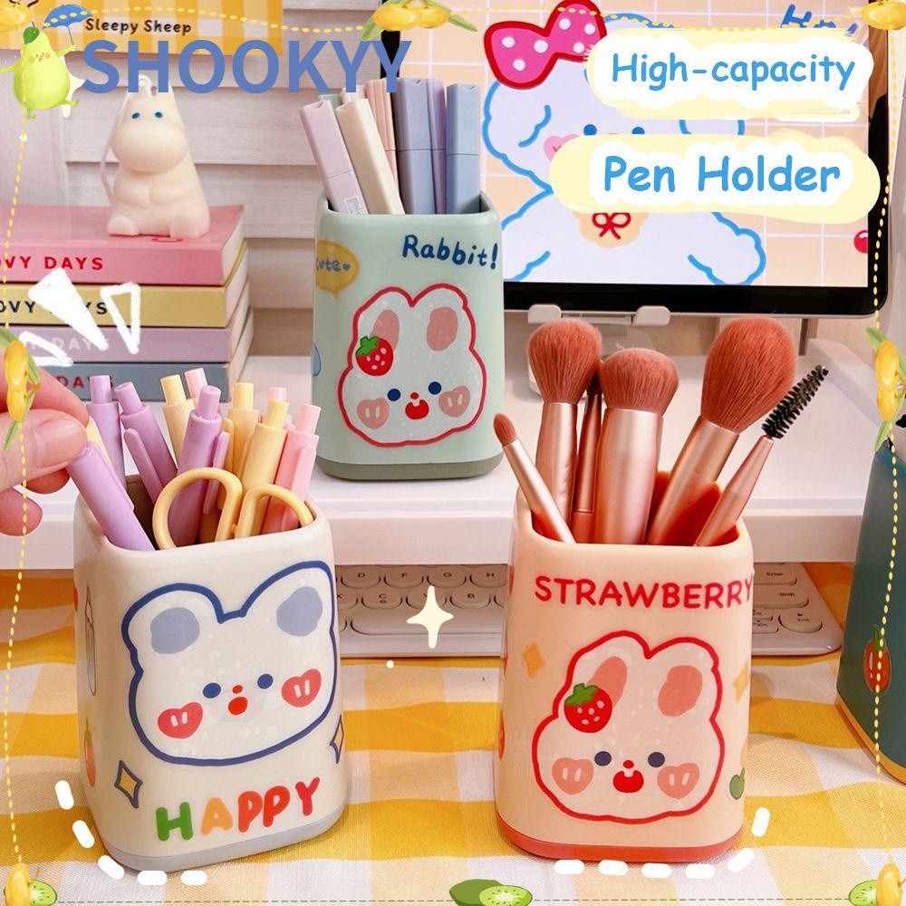 Chookyy Tempat Pulpen Kapasitas Tinggi Kotak Pensil Alat Tulis Kantor Perlengkapan Desktop Organizer Akrilik