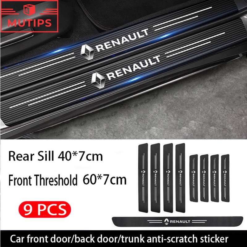 Renault 9Pcs Stiker Pintu Mobil Carbon Fiber Sill Protection Auto Anti Gores Anti Slip Untuk 2amplaso Kwid Logan Captur Clio Fluence Duster Megane Scenic Kiger Koleos