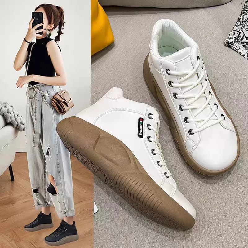 TOPGROSIR LV0272 Sepatu Sneakers Boots Import Bertali Wanita Quality Sneakers Shoes Import Fashion Ala Korean Kekinian