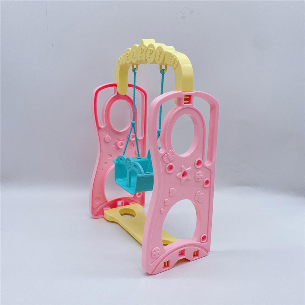 Timekey Set Ayunan &amp; Geser Licin Warna Macaron Untuk Boneka Anak Kids Pretend Play Toys Aksesoris Mainan Anak Perempuan T9W8