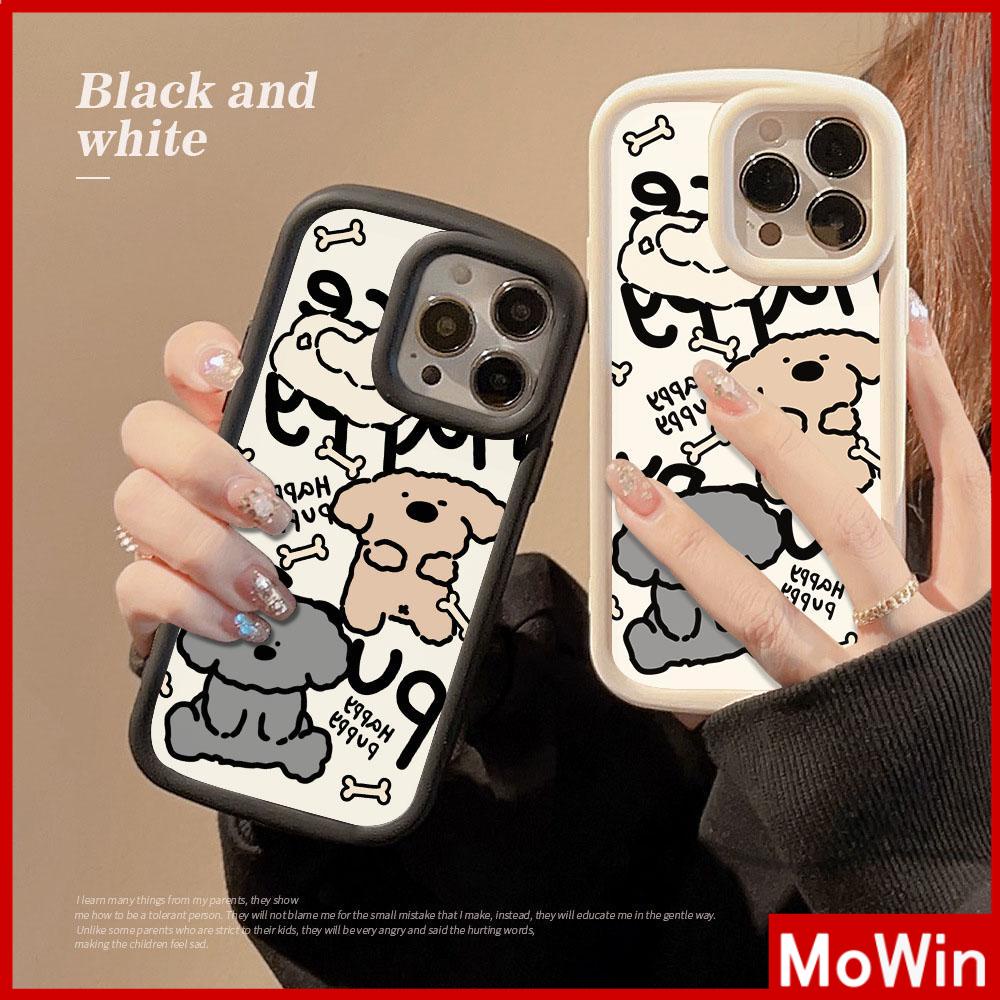 For iPhone 14 Pro Max iPhone Case Matte TPU Soft Case Black Beige Shockproof Protection Camera Cute Animal Dog Compatible with iPhone 13 Pro max 12 Pro Max 11 xr xs max 7Plus