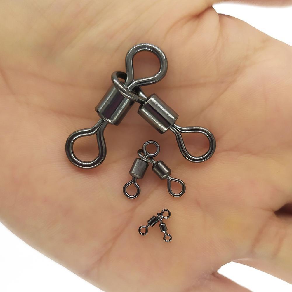 Lanfy Segitiga Bersama 50 Pcs/10 Pcs Troli Air Asin Memancing Crossline Bearing Swivel Hook Konektor Fishing Tackle Perahu Laut Putar Memancing Konektor