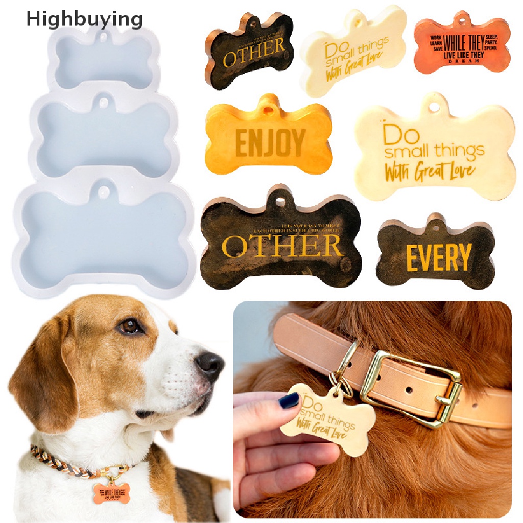 Hbid DIY 3-link Dog Bone Pet Tag Silikon Cetakan Tulang Tag Koper Ch Liontin Gantungan Kunci Perhiasan Crafg Kristal Epoxy Resin Cetakan Glory