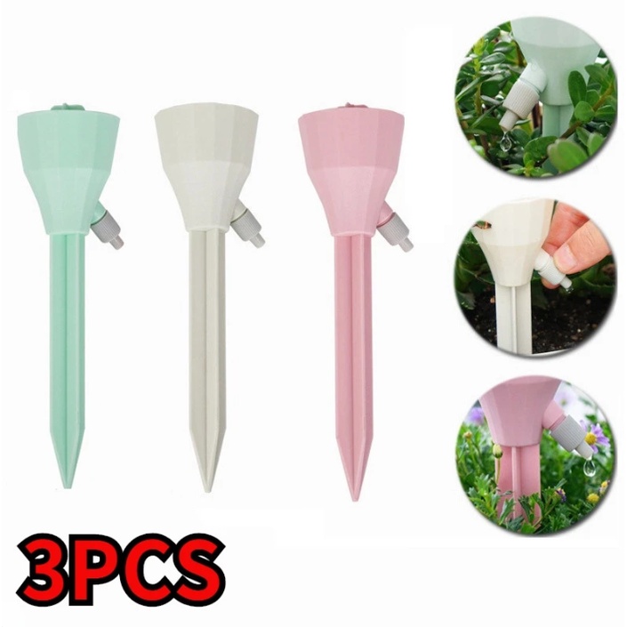 3pcs Alat Penyiraman Otomatis Adjustable Pot Seeper Lazy Person Gardening Watering Device