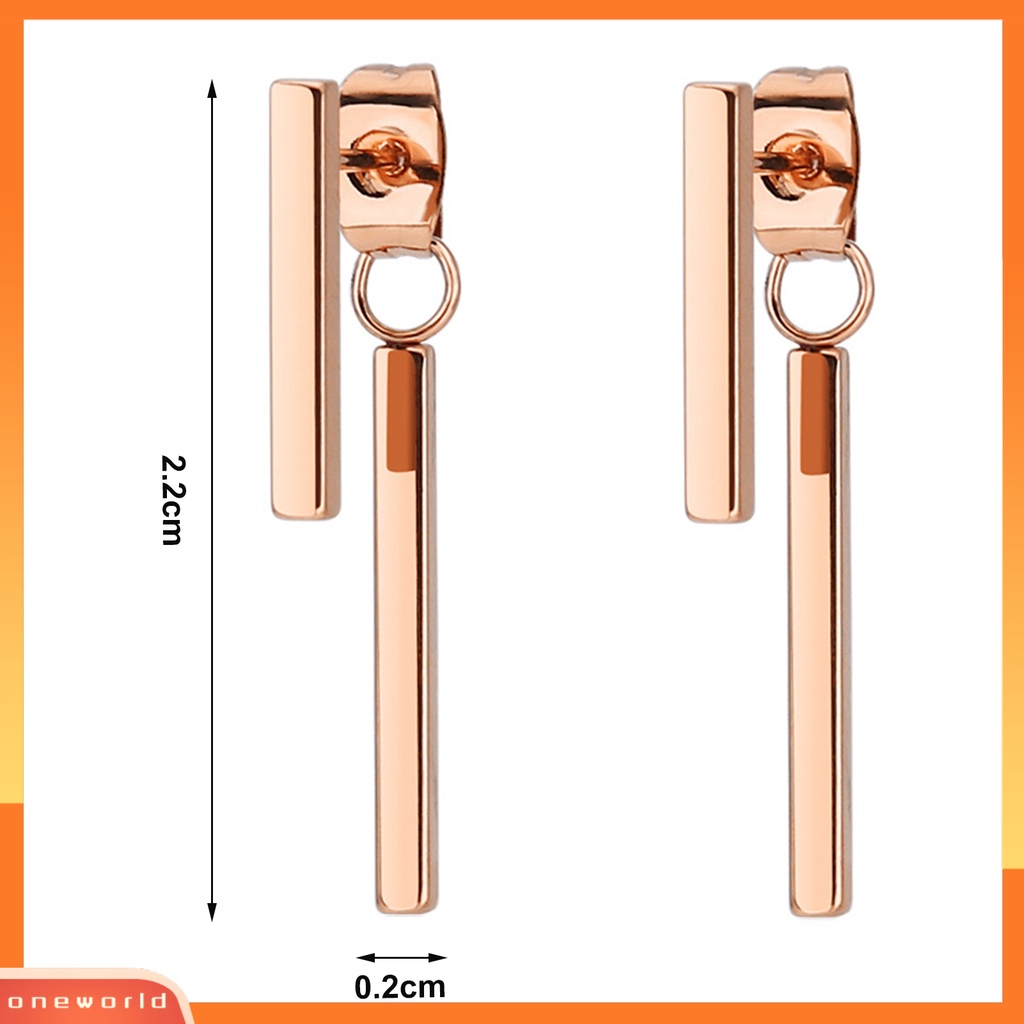 [EONE] 1pasang Anting Pejantan Kesederhanaan Geometris Berbentuk T Poles Temperamen Berdandan Tahan Luntur Sederhana T Bar Drop Anting-Anting Perlengkapan Kostum