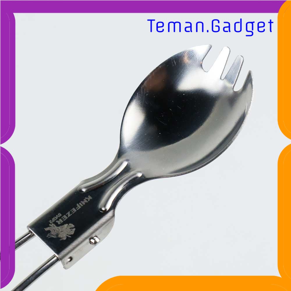 TG - DPR KNIFEZER Foldable Spoon Fork Sendok Garpu Lipat Stainless Steel - SVGF2