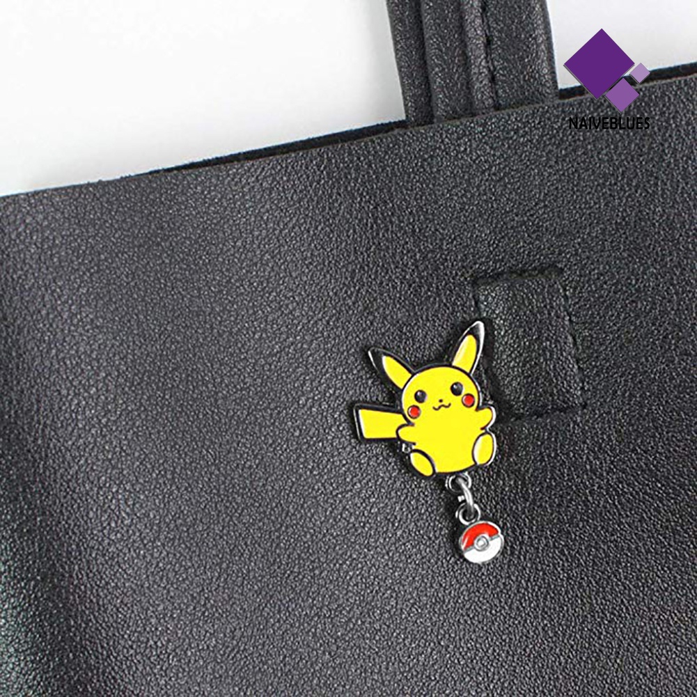 &lt; Naiveblues &gt; Logam Mini Unisex Pikachu Pokemon Bros Pin Selendang Klip Lencana