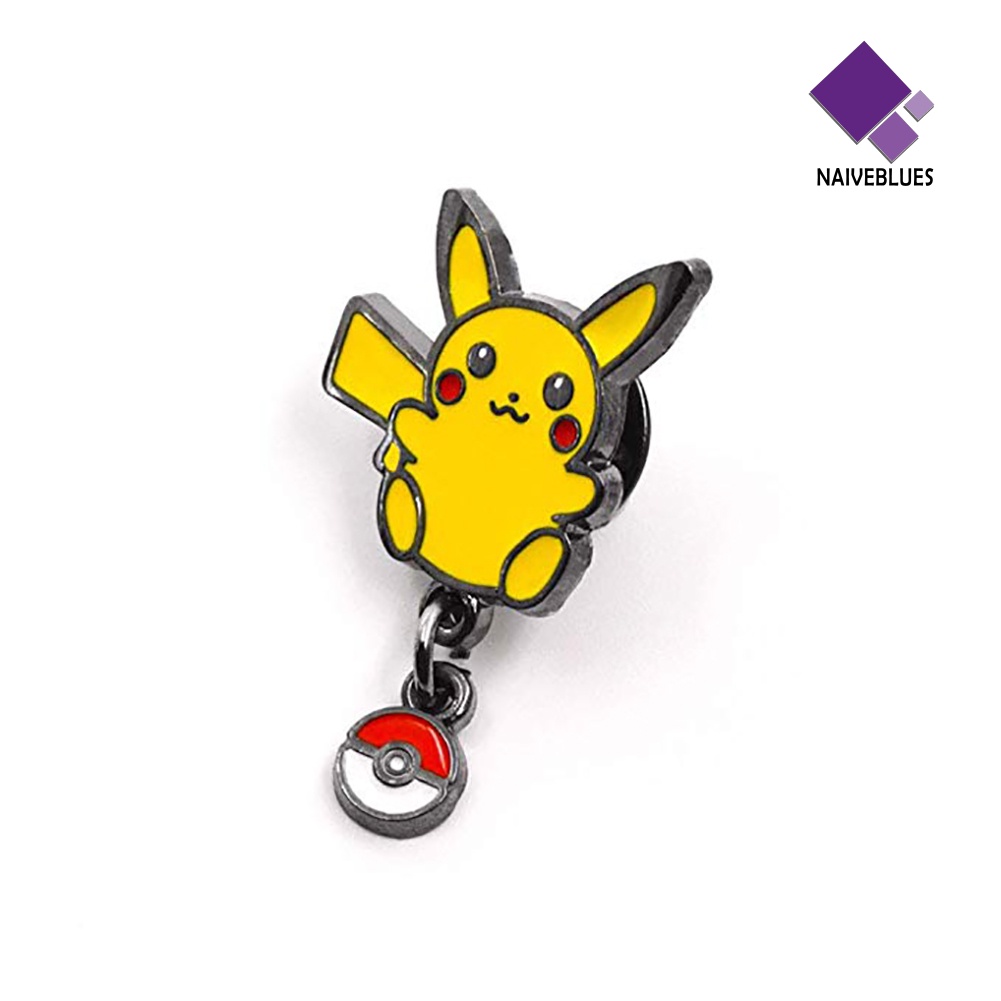&lt; Naiveblues &gt; Logam Mini Unisex Pikachu Pokemon Bros Pin Selendang Klip Lencana