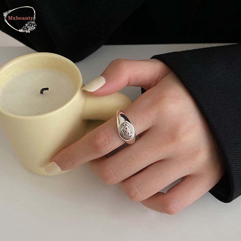 Mxbeauty Cincin Terbuka Wanita Lucu Adjustable Hidung Babi Punk Untuk Anak Perempuan Perhiasan Jari Hollow