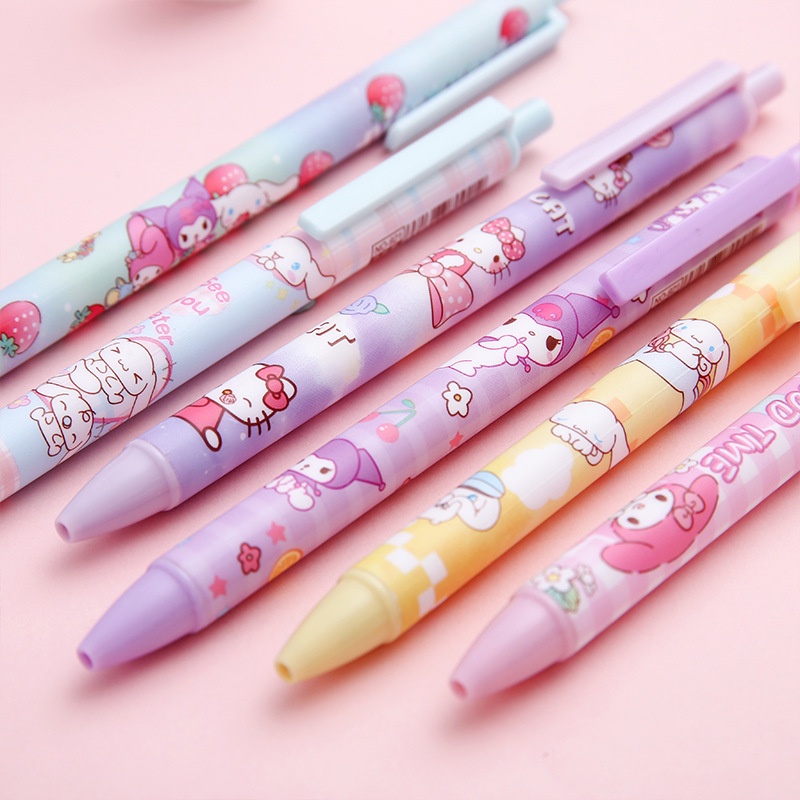 [Unggulan] 1pc 0.5mm Examination Product Black Signature Pen Kartun Melody Kouromi Pena Netral Cepat Kering Sanrio Press Pena Netral Siswa Alat Tulis Kantor Perlengkapan Sekolah