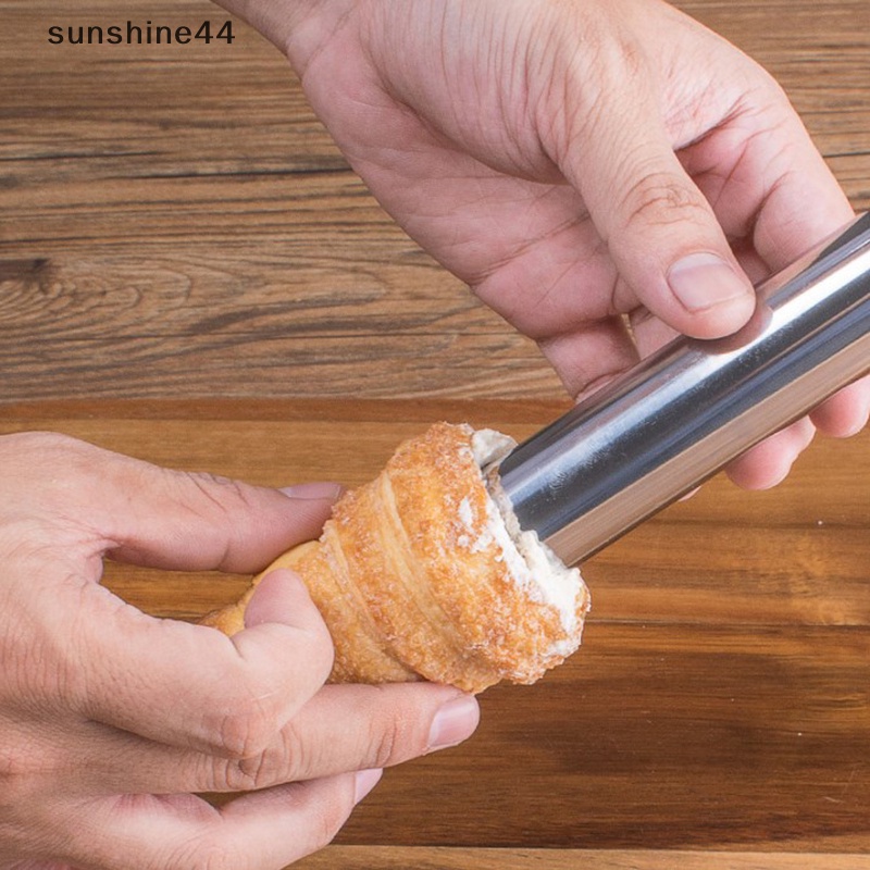 Sunshine 5Pcs Stainless Steel Bentuk Cannoli Cream Tabung Shell Tanduk Cetakan Kue Kering Alat Baking ID