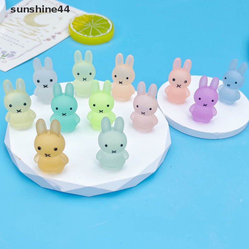 Sunshine 5Pcs Patung Kelinci Bercahaya Glow In The Dark Bunny Figure Ornaments Craft ID