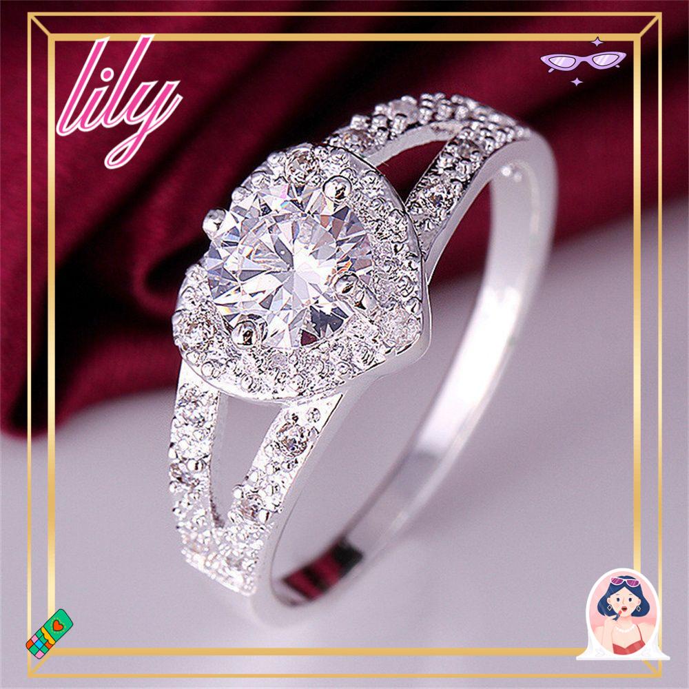 Lily Perhiasan Cincin Wanita Zirkon Biru Perhiasan Fashion Zircon Stone Rings