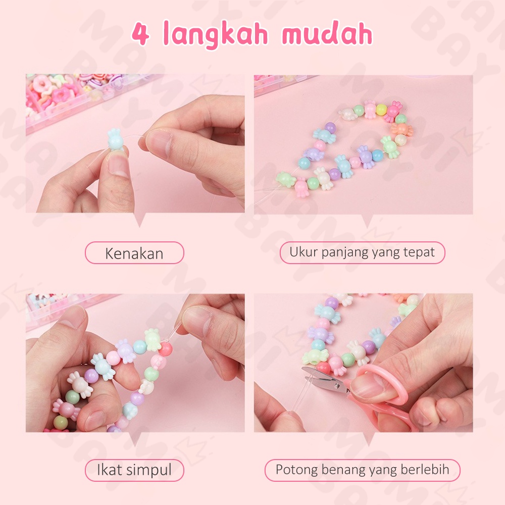 Mamibayi Meronce manik diy untuk jewelry kit mainan kerajinan tangan mainan edukasi anak perempuan