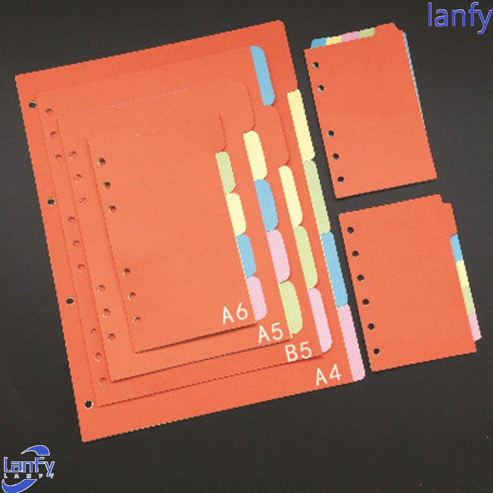 Lanfy 5pcs / Set Kertas Isi Ulang Indeks Binder A5 A6 A7 Aneka Warna