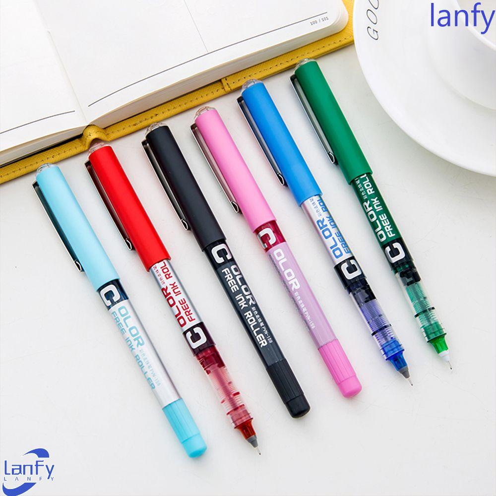 Lanfy Gel ink Pen Kualitas Tinggi 0.5mm Jarum Kantor Type Tulisan Kelancaran Alat Tulis Pena Warna