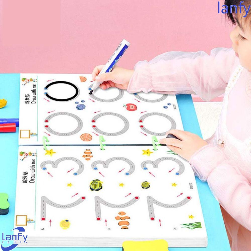 Lanfy Pen Control Buku Latihan Gratis Lap Untuk Anak Buku Game Menggambar Cocok Game Set Dengan Pena Gambar Pendidikan Pengenalan Buku Teks Praktek Copybook