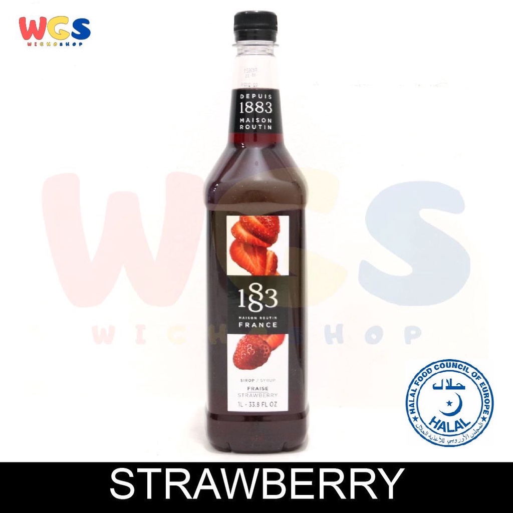 Syrup 1883 Maison Routin France Strawberry Flavored 33.8 fl oz 1ltr