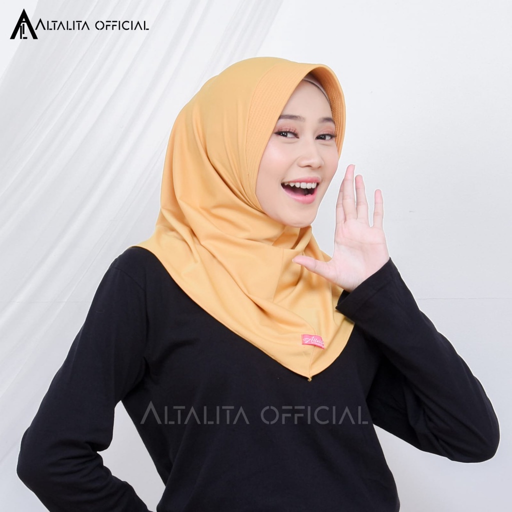 Altalita - Kerudung Sport Instant pet Bahan Jersey Spandek Polos Premium Cocok Untuk Sekolah Olahraga dan Sehari-Hari