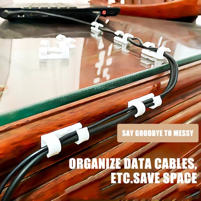 klip16 besar cable clip perapih tempel penjepit kabel usb lan organizer klem