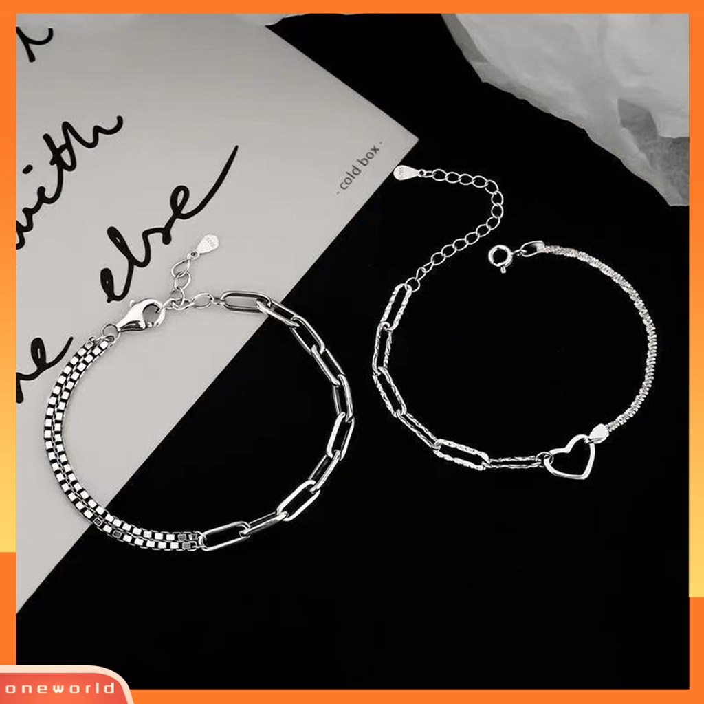 [EONE] Gelang Pasangan Sederhana Desain Bentuk Hati Artistik Unik Gelang Fashion Untuk Kehidupan Sehari-Hari